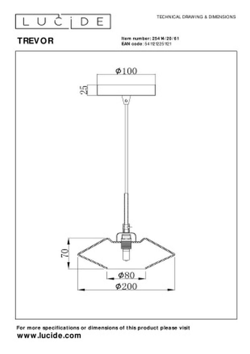 Lucide TREVOR - Závesné svietidlo - Ø 20 cm - 1xG9 - Opál